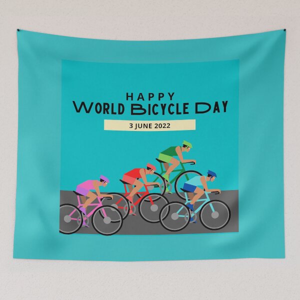 Item preview, Happy world bicycle day designed and sold by Jaadueekala.