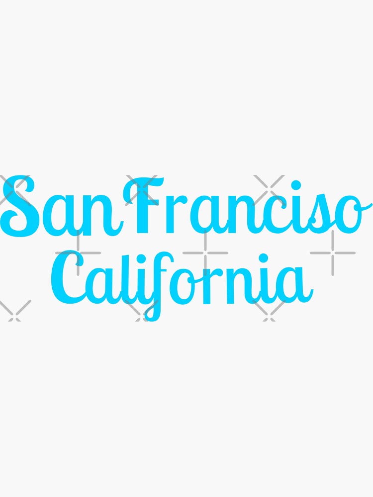 SAN FRANSCISCO CALIFORNIA SPORTS SCRIPT (ORANGE) Sticker for Sale by  enigmaticone