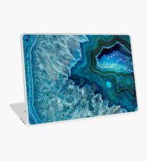 Hübsches aquamarines Aqua-Türkis-Geode-Kristall-Muster Laptop Folie