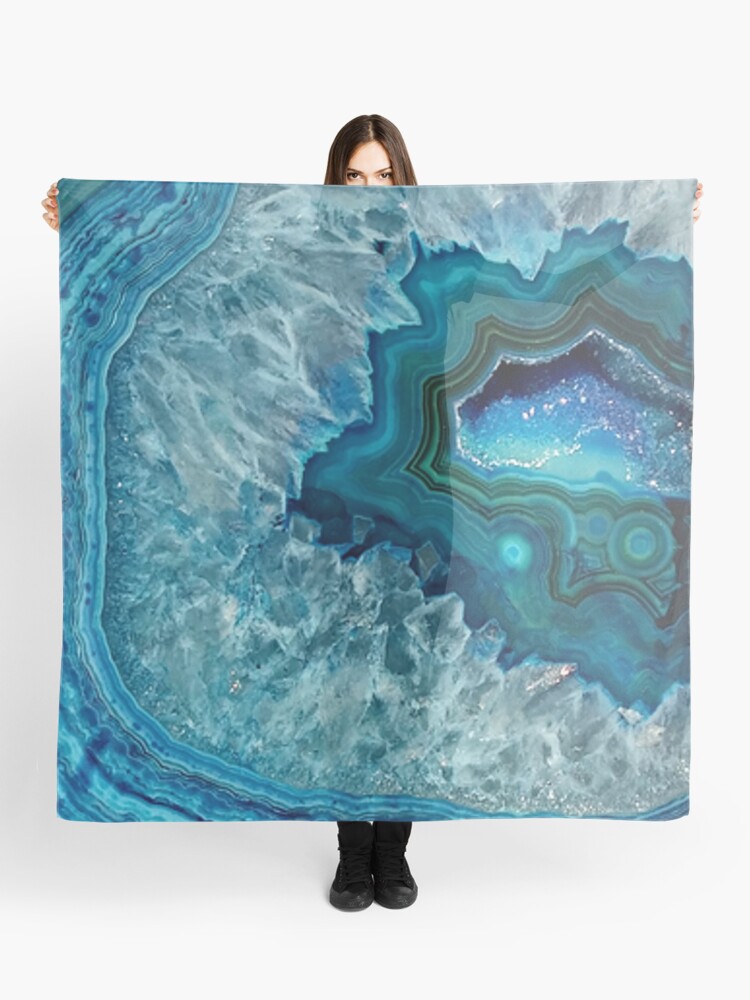 Teal Aqua Turquoise Blue Rock Agate Mineral Crystals Pattern Scarf for  Sale by LC Graphic Design Studio
