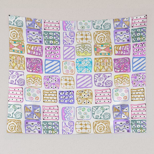 Item preview, Abstract pattern of geometric shapes freehand drawing designed and sold by Nata-V.