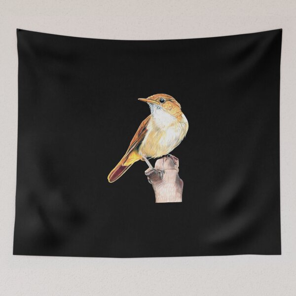 Item preview, Nightingale Songbird On Blue Classic T-Shirt designed and sold by cherlynd2k.