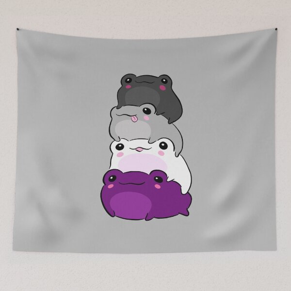 Item preview, Subtle Queer Pride Frog in Asexual Flag Colors: An Aesthetic Ace Pride Gift in Grey, White, and Purple for June Pride Month Parade designed and sold by MinistryOfFrogs.