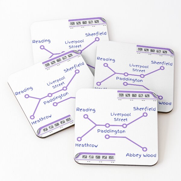Item preview, Elizabeth Line Purple Train Map designed and sold by LoloTrends.