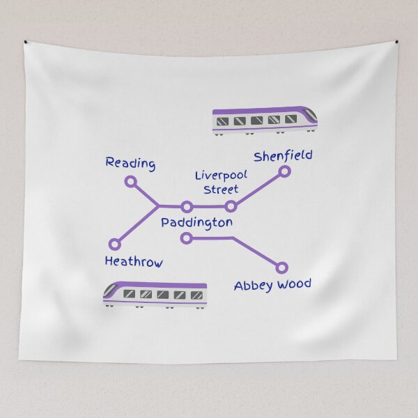 Item preview, Elizabeth Line Purple Train Map designed and sold by LoloTrends.