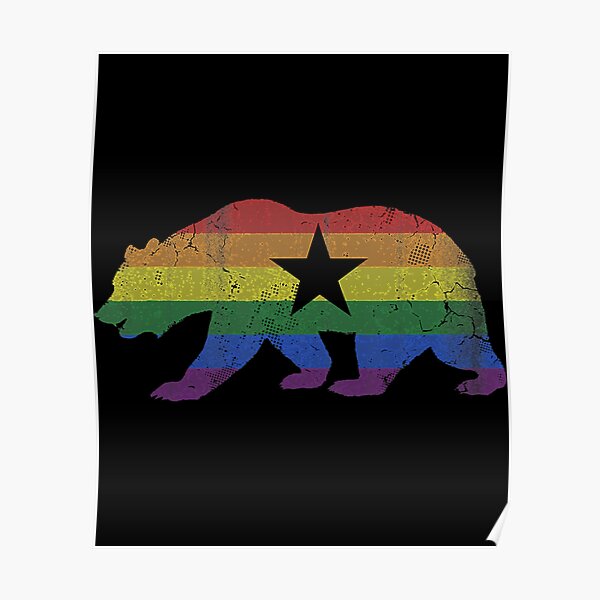 California Bear Lgbtq Gay Lesbian Pride Flag Men Women Poster For Sale By Rutaradse Redbubble 4377