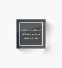 30 Rock inspiriert grau TV-Show Jack Donaghy Zitat Ambition (am besten zu kaufen Aufkleber aus diesem Design) Acrylblock