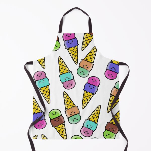 Item preview, Cute Kawaii Random 2 scoop Ice Cream Cone Pattern designed and sold by Kawaiindoodle.