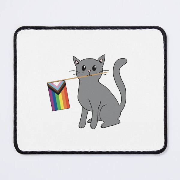 Item preview, Cat with Progress Pride Flag designed and sold by Miranda-Grace.