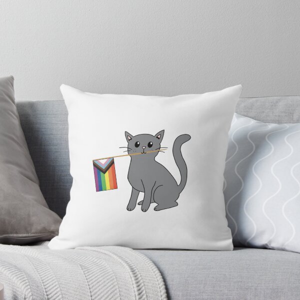 Item preview, Cat with Progress Pride Flag designed and sold by Miranda-Grace.