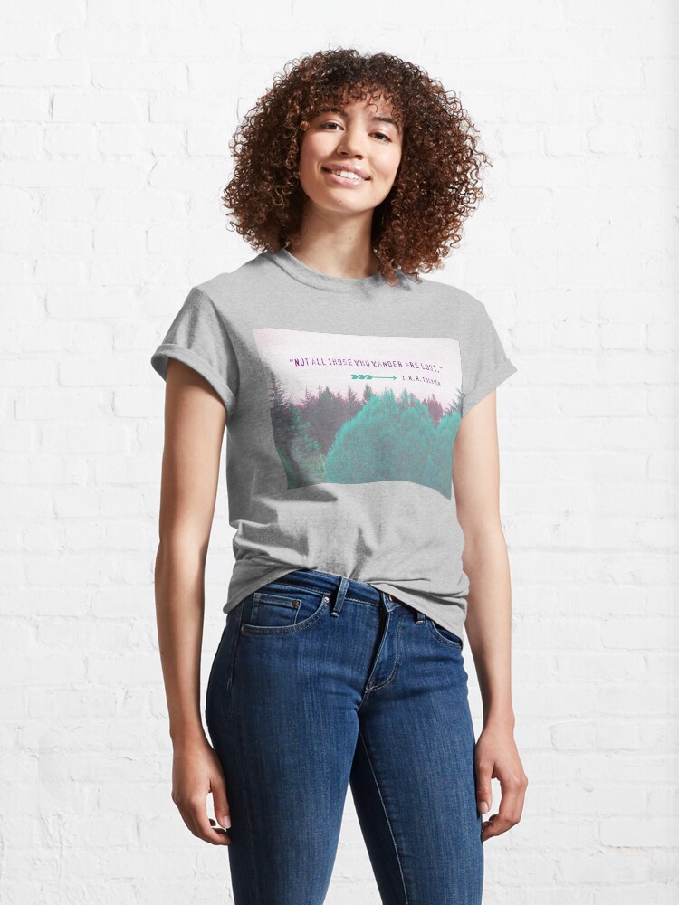 Alternate view of "Dreamland Forest" - Woodland Purple Teal Woods Dreamy Dream Evergreen Trees Into the Wild Classic T-Shirt