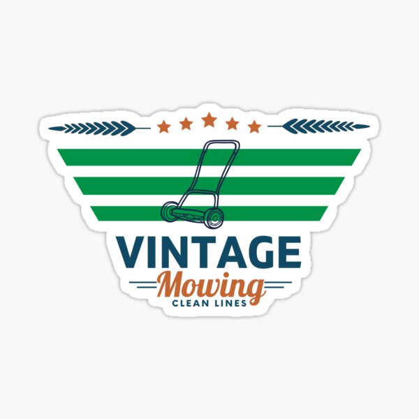 "Funny Vintage Lawn Mower" Sticker by SUNI1929 Redbubble