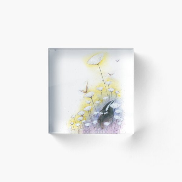Flower in a field Acrylic Block