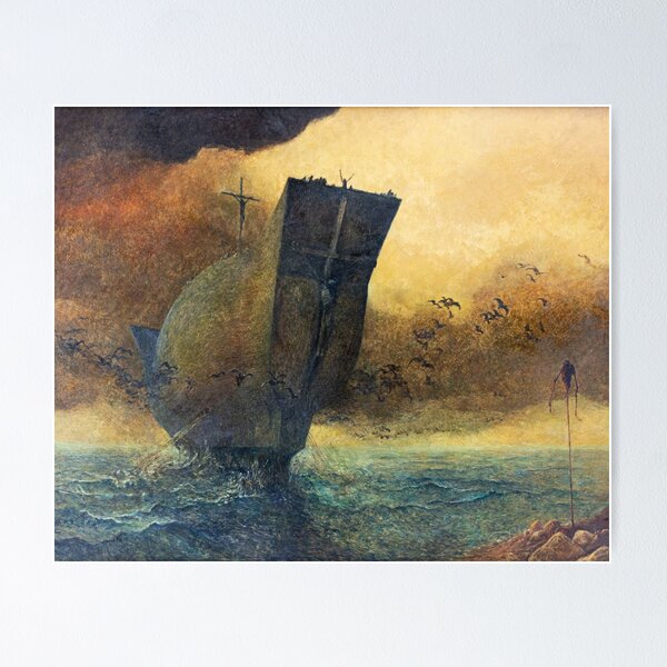 Item preview, Untitled (Ship), by Zdzisław Beksiński designed and sold by JustContemplate.