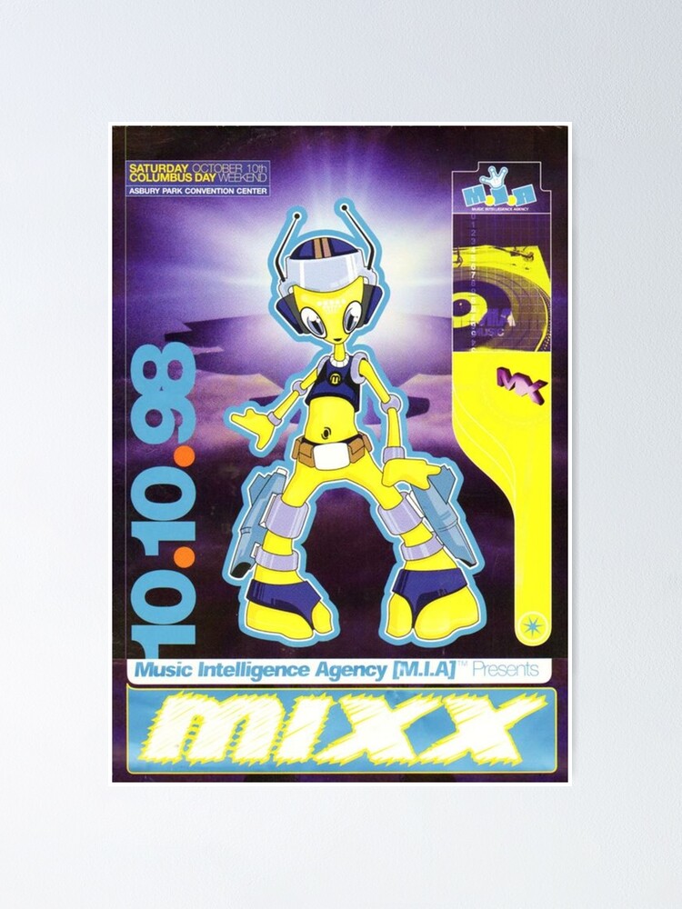 cyber y2k/90s rave poster Art Print for Sale by maya b