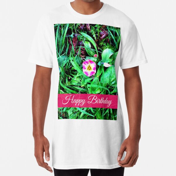 Happy Birthday Tulip Flower Long T-Shirt