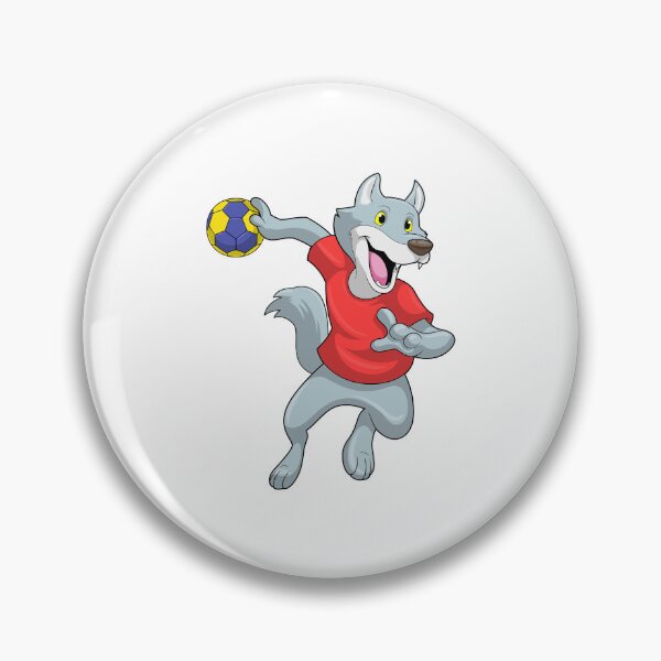 Artikelvorschau, Wolf als Handballspieler mit Handball entworfen und verkauft von Snabdesign84.