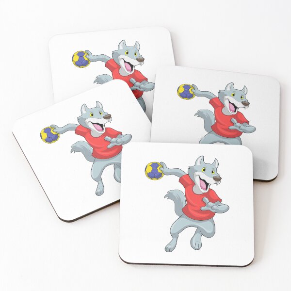 Item preview, Wolf as Handball player with Handball designed and sold by Snabdesign84.