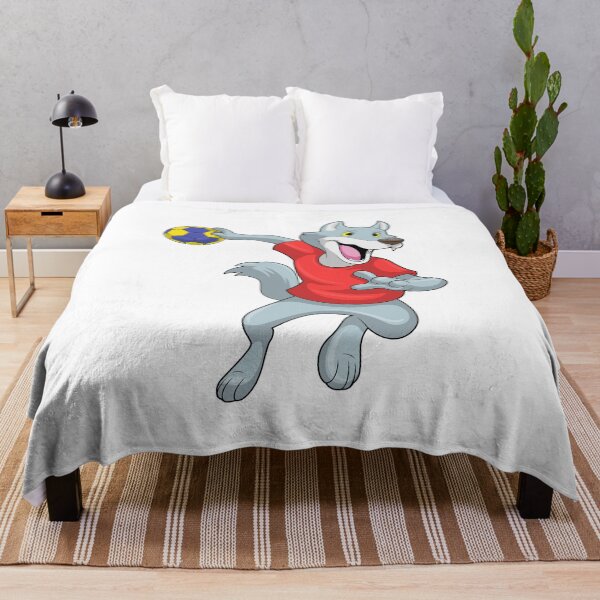 Item preview, Wolf as Handball player with Handball designed and sold by Snabdesign84.