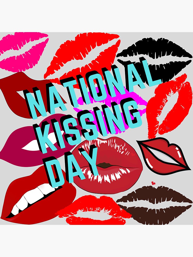 "National kissing day" Sticker for Sale by Jaadueekala Redbubble