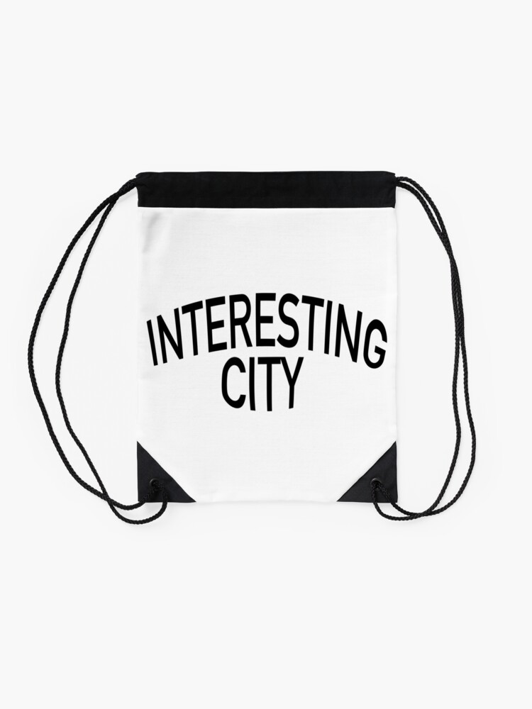 Alternate view of Interesting city Drawstring Bag