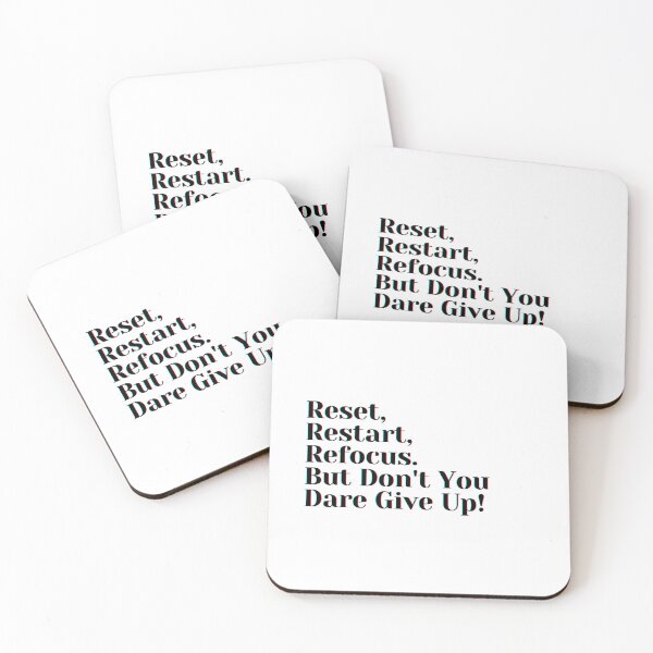 Item preview, Reset, Restart, Refocus. But Don't You Dare Give Up! designed and sold by PostiveText.