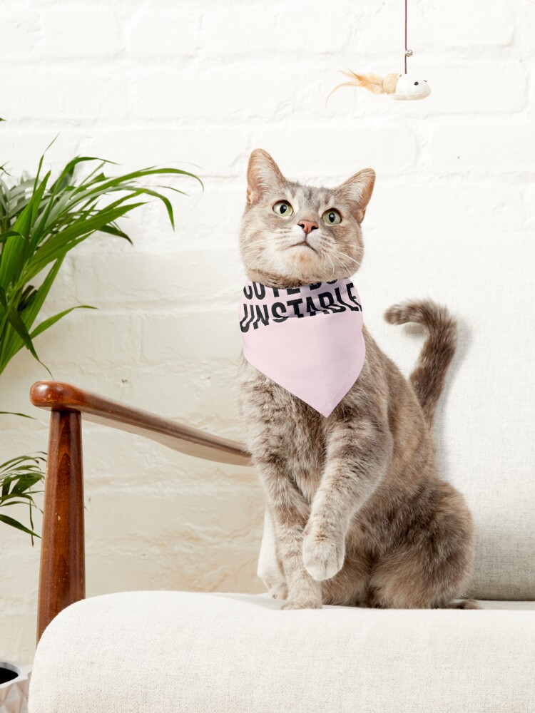 Alternate view of Cute But Unstable Funny Quote Pet Bandana