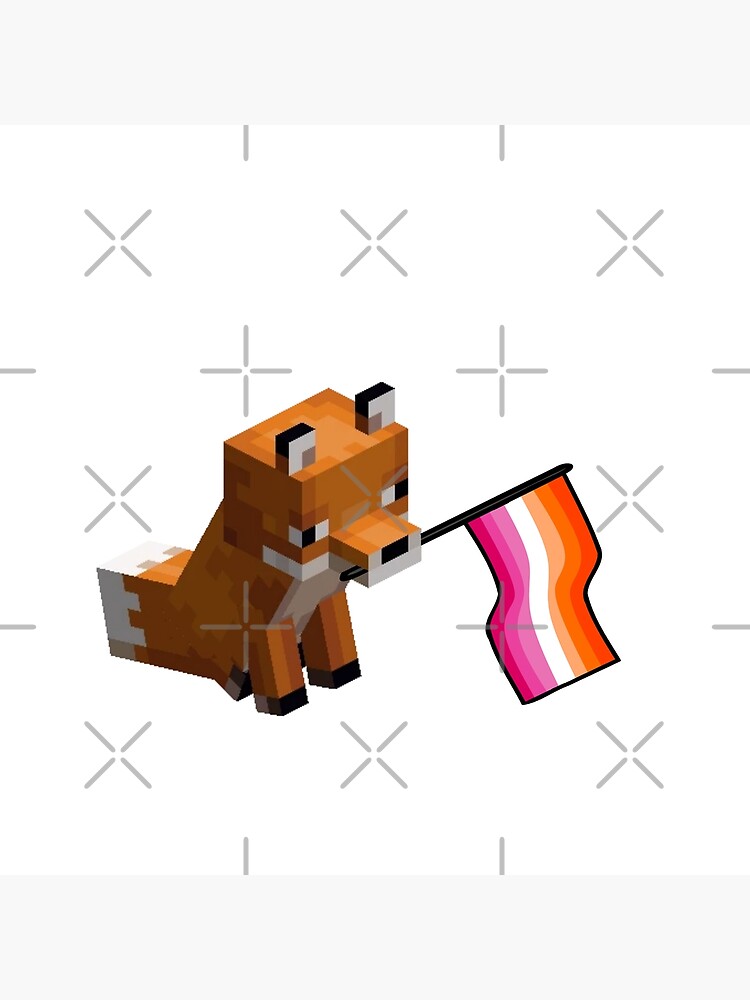 "Minecraft Fox Holding Lesbian Flag" Poster for Sale by ArtDesignsUK