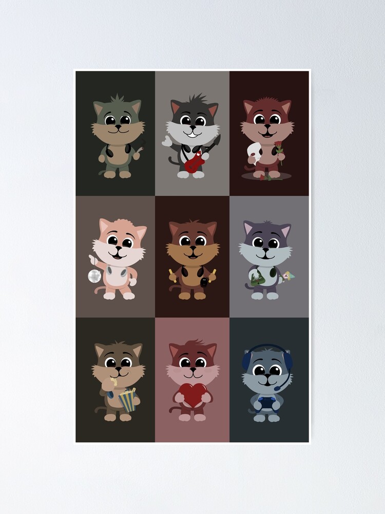 Alternate view of The Singing Cats Grid Poster