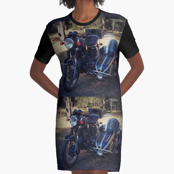 Old motorbike and sidecar Graphic T-Shirt Dress