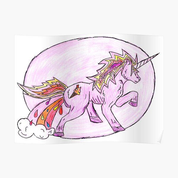 Rainbow Poop Unicorn Poster