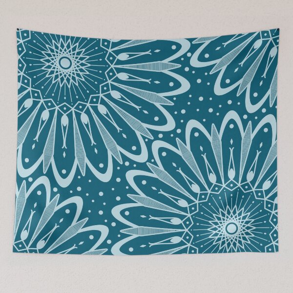 Item preview, Light Turquoise Mandalas on Teal designed and sold by humnoo.
