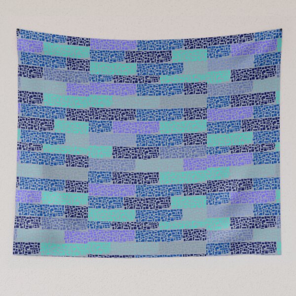 Aperçu de l'œuvre Modèle abstrait de briques grises bleues créée et vendue par AlinaSCorner.