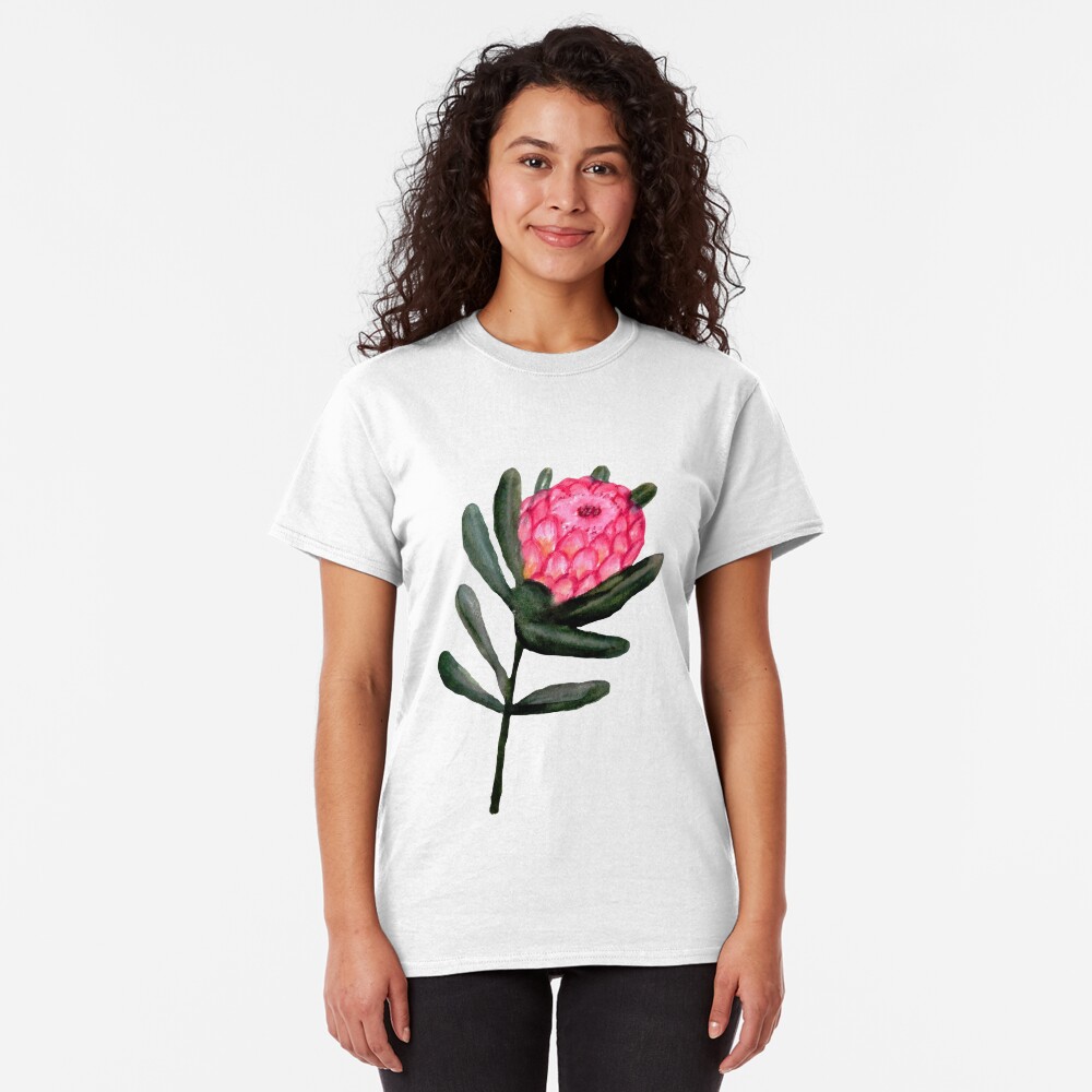 Protea watercolor floral Classic T-Shirt