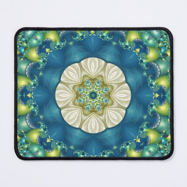 Item preview, Poseidons Rest Mandala in Blue, Green, Turquoise, Lime and White designed and sold by Kelly Dietrich Mandala & Fractal Art.