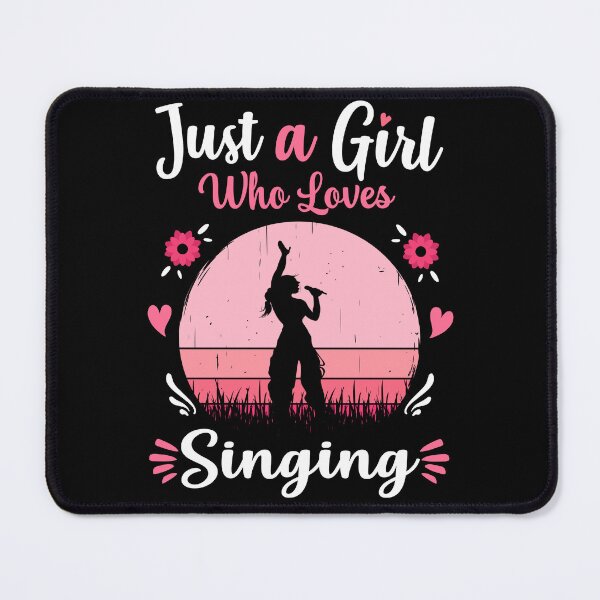 Item preview, Just A Girl Who Loves Singing Pink Retro Vintage gift idea designed and sold by HN-ART.