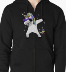 Dabbing Unicorn Shirt Dab Hip Hop Funny Magic Zipped Hoodie