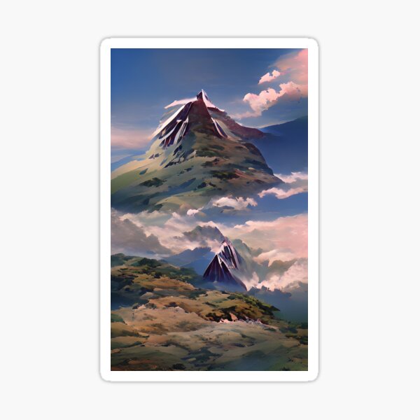 Jagged Mountain Scenery Sticker