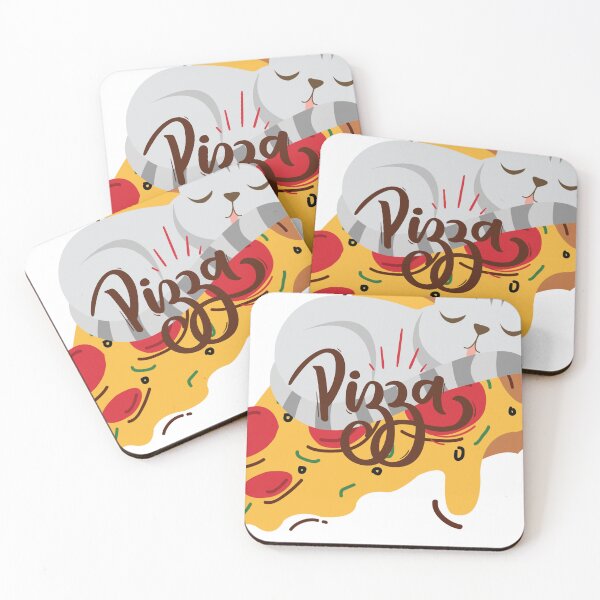 Aperçu de l'œuvre cat eating a pizza Stickers créée et vendue par sadtee.