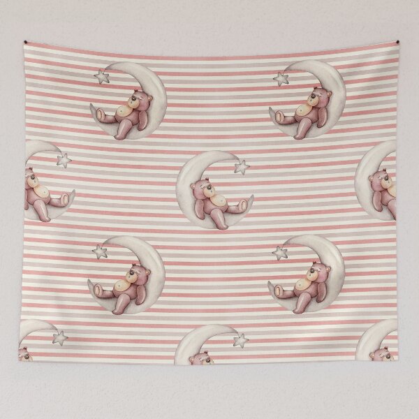 Item preview, Parallel Colorful Lines With Sleepy Bears Seamless Pattern designed and sold by delikedesign.