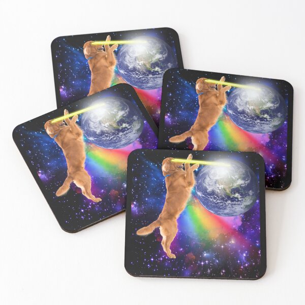 Item preview, Space Dog Laser Eyes Rainbow Funny Meme Dog designed and sold by AlexaTees.