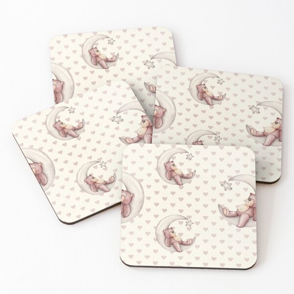 Item preview, Hearts With Sleepy Bears Seamless Pattern designed and sold by delikedesign.