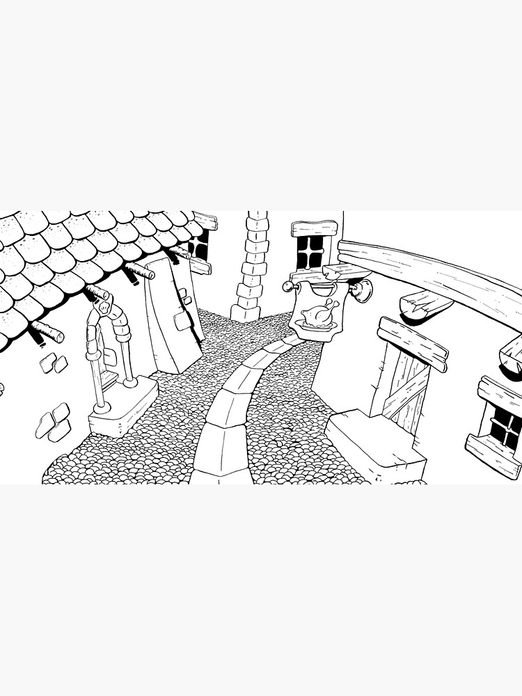 Aperçu 5 sur 5. Tapis de souris avec l'œuvre Petite rue au moyen âge créée et vendue par guildes.
