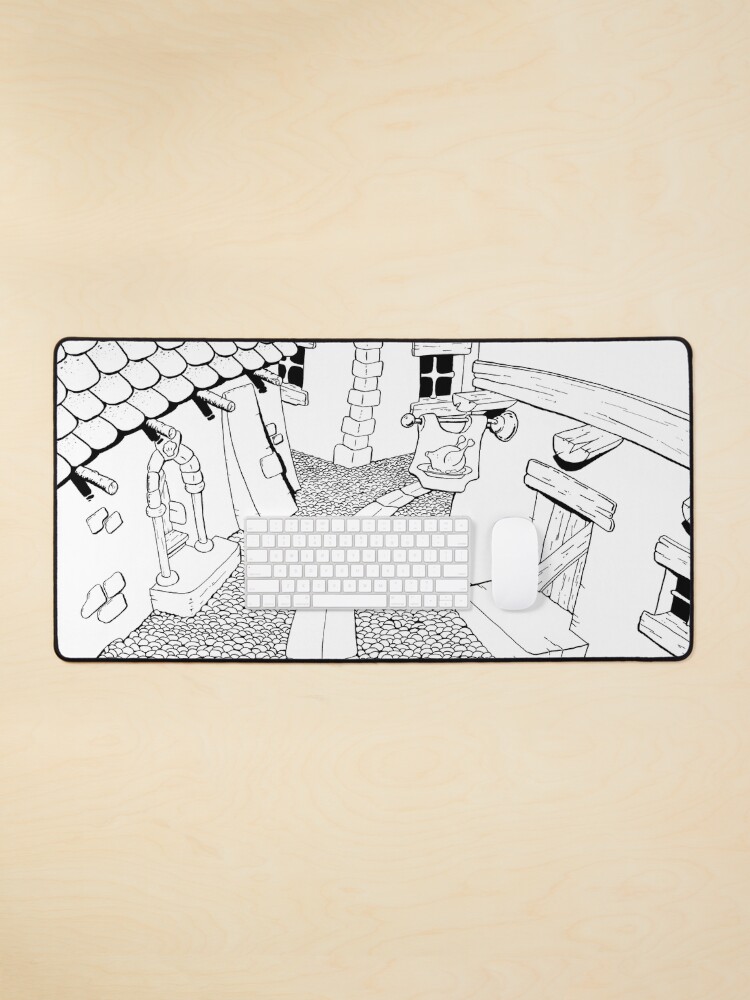 Aperçu 1 sur 5. Tapis de souris avec l'œuvre Petite rue au moyen âge créée et vendue par guildes.