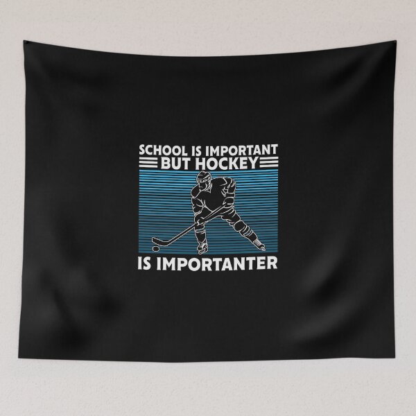 Item preview, La escuela vintage es importante pero el hockey es más importante Pegatina designed and sold by ximenagene.