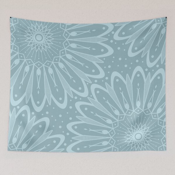 Item preview, Light Turquoise Mandalas on Grey designed and sold by humnoo.