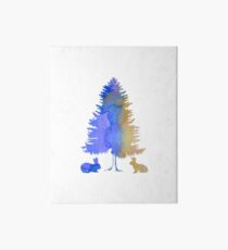 Rabbits under a fir Art Board