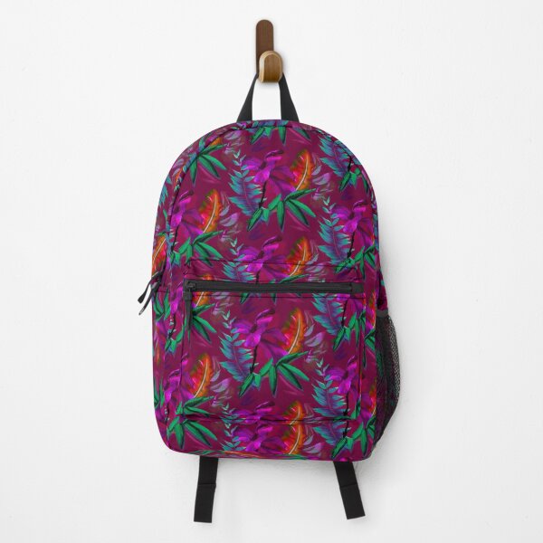Item preview, tropical heaven trendy exotic floral pattern, leaves and flowers tropical pattern, botanical illustration, red floral illustration designed and sold by ZeinabTaha.