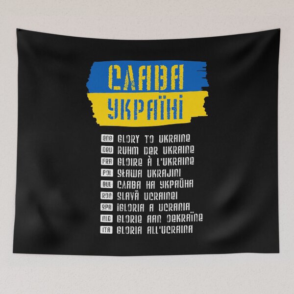 Item preview, Slava Ukraini Different Languages Ukrainian Flag designed and sold by lxmag.