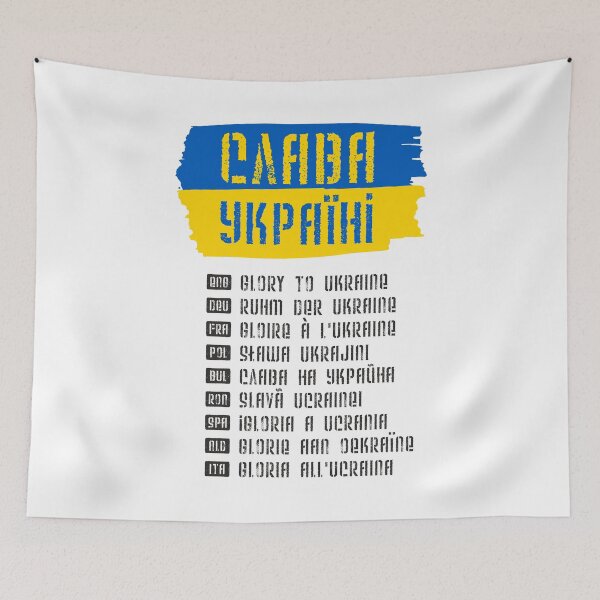 Item preview, Slava Ukraini Glory to Ukraine Different Languages Ukrainian Flag designed and sold by lxmag.